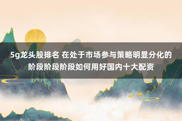 5g龙头股排名 在处于市场参与策略明显分化的阶段阶段阶段如何用好国内十大配资