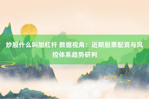 炒股什么叫加杠杆 数据视角：近期股票配资与风控体系趋势研判